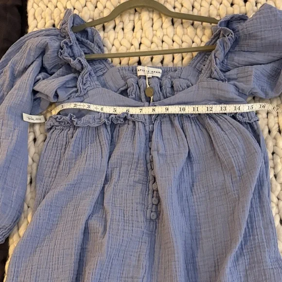 Apiece Apart Light Blue Ruffled Blouse - Picture 10 of 16